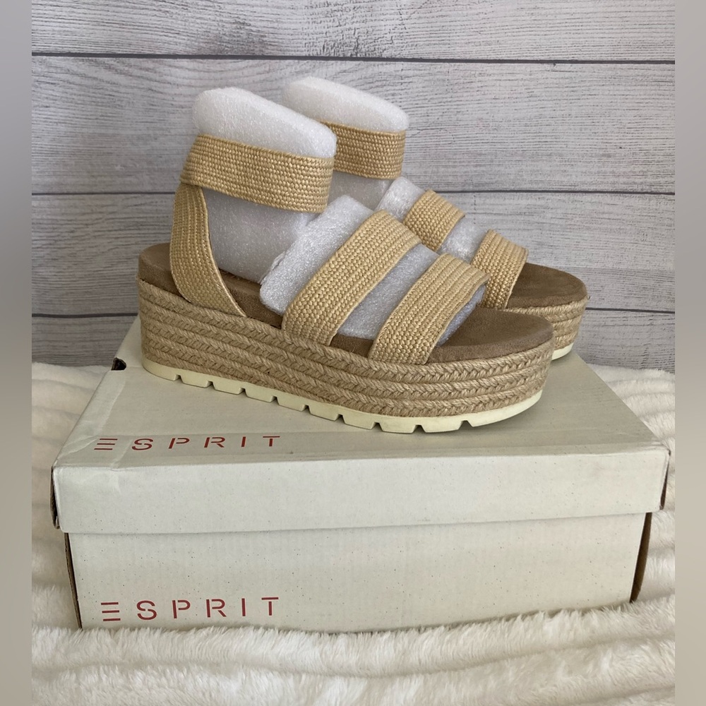 Esprit | NEW Allison Natural Raffia Platform Sandals